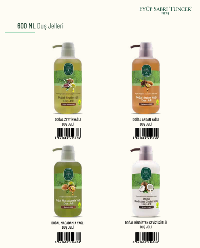 EYUP SABRI TUNCER 600ml Argan Yağlı Doğal Duş Jeli