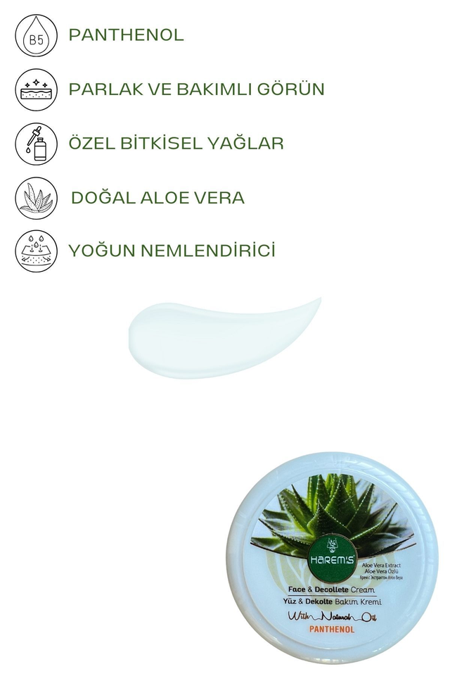 HAREM'S 125ml Yüz ve Dekolte Kremi ALOE VERA ÖZÜ