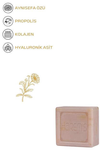 HAREM'S 120g Hyaluronik Asit ve Kolajen, Kadife Çiçeği ve Propolisli Sabun