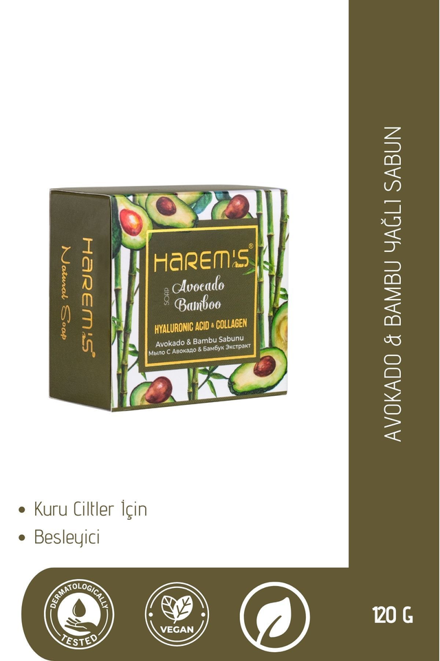 HAREM'S 120g Hyaluronik Asit ve Kolajenli Avokado ve Bambu Sabunu