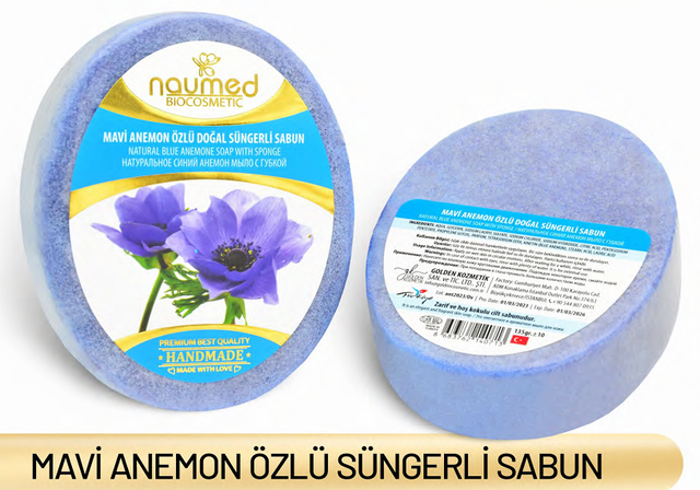 NAUMED MAVİ ANEMONLU Sünger Sabun 135g