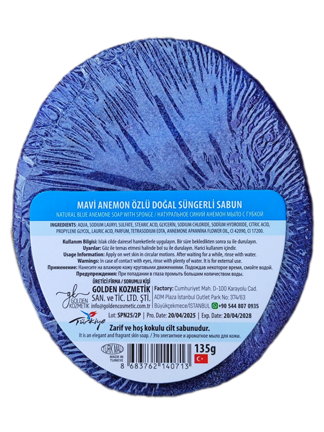 NAUMED MAVİ ANEMONLU Sünger Sabun 135g