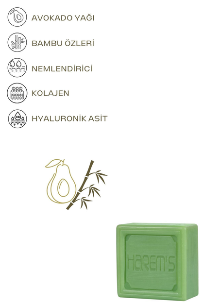 HAREM'S 120g Hyaluronik Asit ve Kolajenli Avokado ve Bambu Sabunu