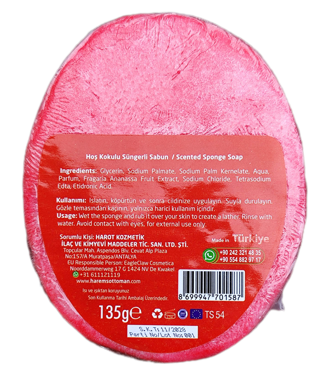 HAREM'S ÇİLEKLİ Sünger Sabun 135g
