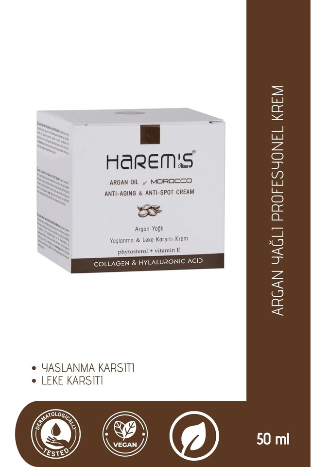 HAREM'S 50 ml Profesyonel Yaşlanma Karşıtı Yüz Kremi ARGAN YAĞI ile