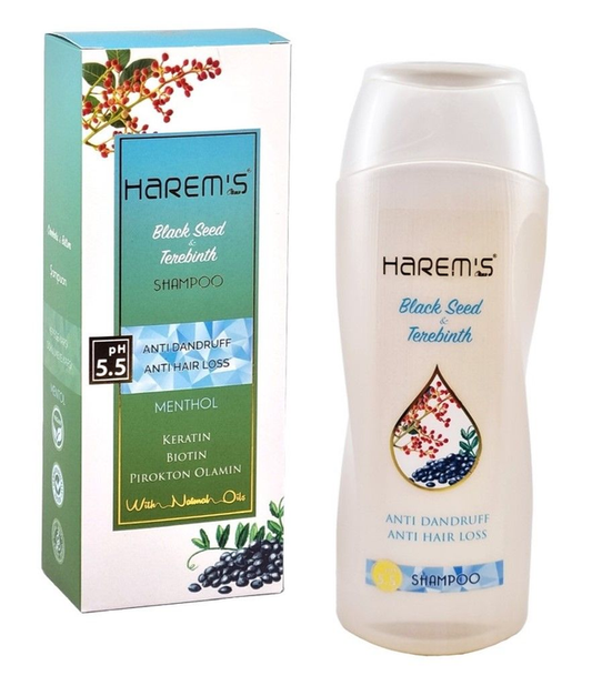 HAREM'S 350 ml Siyah Kimyon ve Menengiç İçeren Saç Dökülmesine Karşı Yenileyici Şampuan