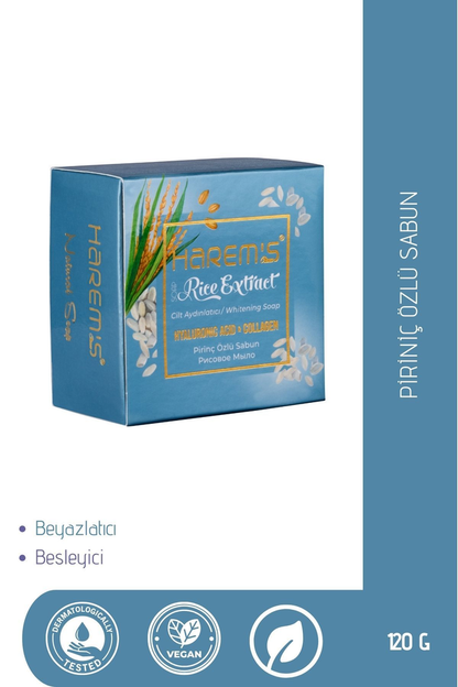HAREM'S 120g Hyaluronik Asit ve Kolajenli Pirinç Özlü Sabun