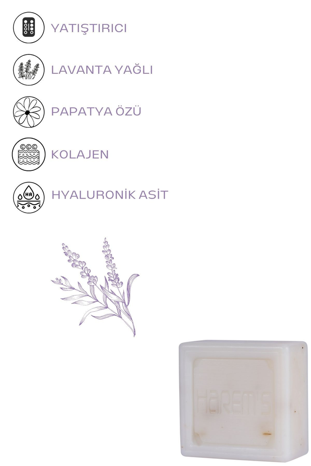 HAREM'S 120g Hyaluronik Asit ve Kolajenli Sabun LAVANTA & PAPATYA