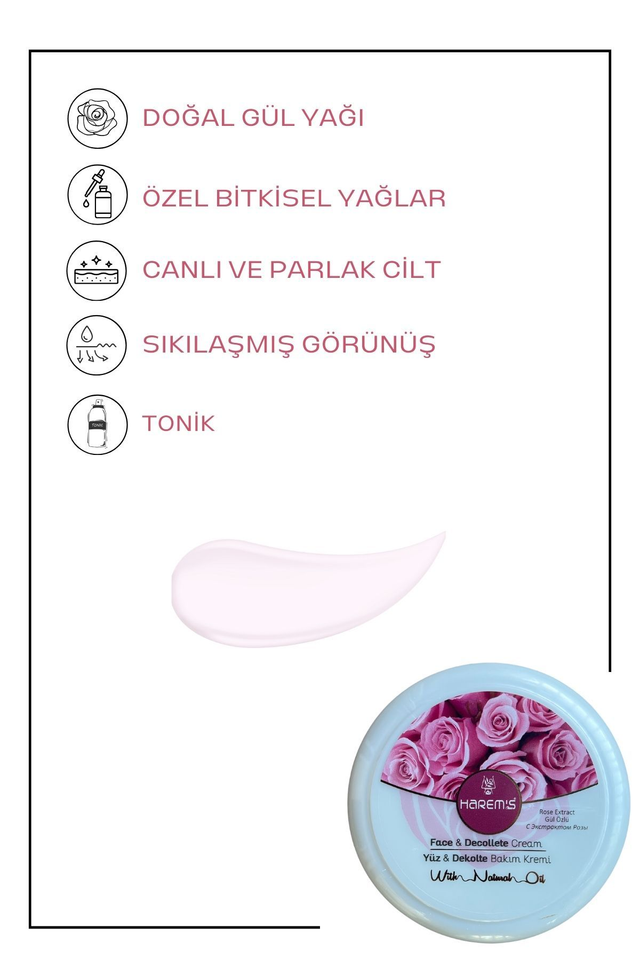 HAREM'S 125ml Yüz ve Dekolte Kremi GÜL ÖZÜ
