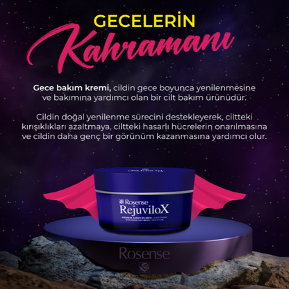 ROSENSE RejuviloX YAŞLANMA KARŞITI Gece Kremi-Jel 50ml
