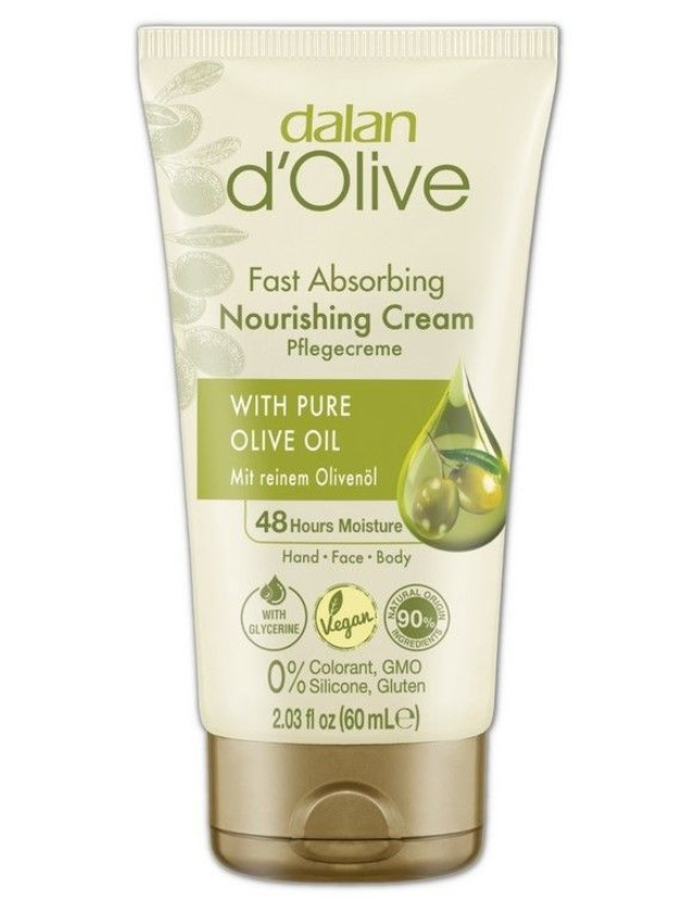 DALAN d'Olive 60 ml Zeytinyağlı El, Yüz ve Vücut İçin Besleyici Hafif Krem