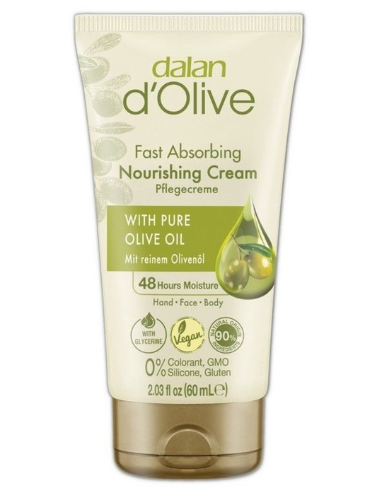 DALAN d'Olive 60 ml Zeytinyağlı El, Yüz ve Vücut İçin Besleyici Hafif Krem