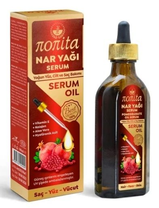 NONITA 100 ml Nar Çekirdeği Yağı İçeren Yüz, Vücut ve Saç İçin Yenileyici Serum